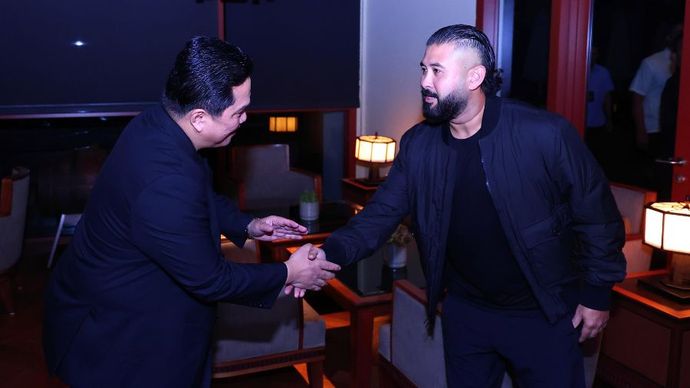 Erick Thohir dan Putra Mahkota Johor, Tunku Ismail Idris. <b>(Dok.PSSI)</b>