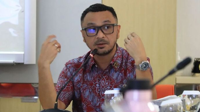 Wakil Menteri Kebudayaan Giring Ganesha Djumaryo saat di Pusat Data dan Teknologi Informasi (Pusdatin), Tangerang Selatan, Kamis 14 November 2024.