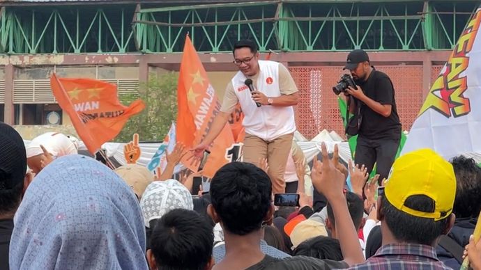 Ridwan Kamil saat kampanye akbar di Cengkareng, Jakarta Barat. 