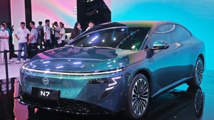 Nissan meluncurkan sedan listrik N7 di Guangzhou Auto Show 2024. (Foto: Istimewa/Car News China)