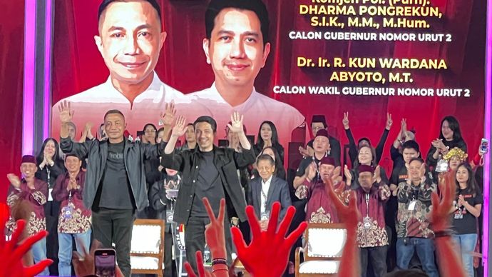 Dharma-Kun dalam debat ketiga Pilkada Jakarta 2024. 