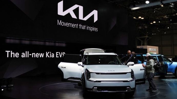 Mobil listrik Kia EV9. (Foto: Reuters)