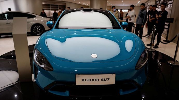 Mobil listrik Xiaomi SU7. (Foto: Reuters)