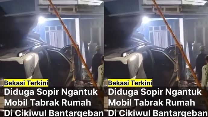 mobil tabrak rumah