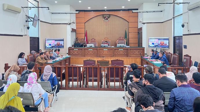 Sidang gugatan praperadilan penetapan tersangka Tom Lembong. 