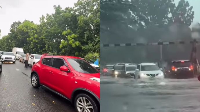 Banjir di wilayah Bintaro Utama Sektor 2 hingga seberang pom bensin Bintaro Sektor 3.