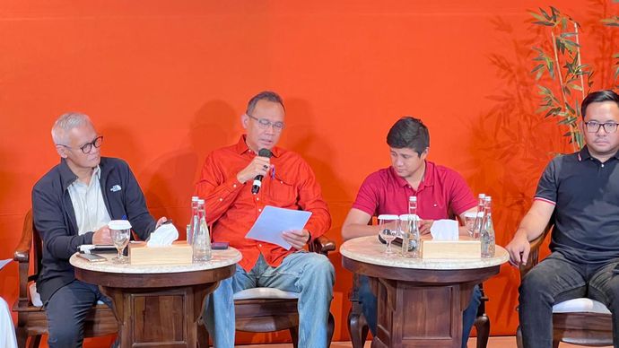 Konferensi pers Tim Pemenangan Pramono-Rano jelang pencoblosan Pilkada Jakarta 2024. 