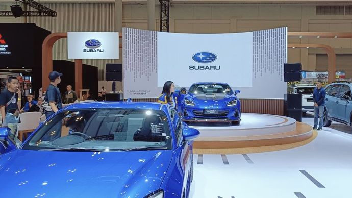 Subaru menghadirkan 6 kendaraan display. (Foto: Adiantoro/NTV)