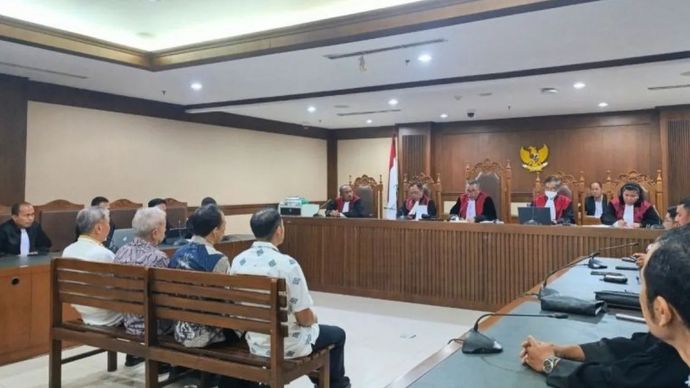 Sidang pembacaan putusan kasus dugaan korupsi proyek pembangunan jalur kereta api Balai KA di Pengadilan Tipikor Jakarta, Senin 25 November 2024.