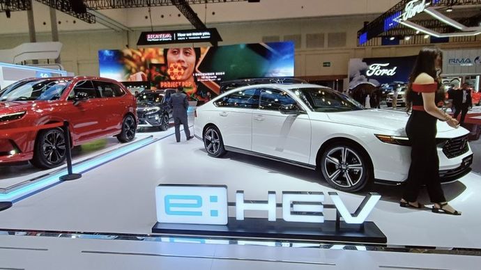 Honda memamerkan 10 model mobil unggulan di MUF GJAW 2024. (Foto: Adiantoro/NTV) 