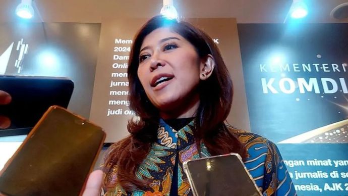 Menteri Komunikasi dan Digital Meutya Hafid di Jakarta Pusat, Selasa (19/11/2024).