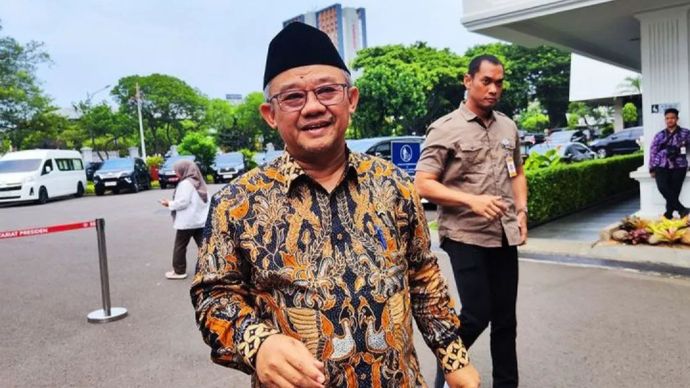 Menteri Pendidikan Dasar dan Menengah (Mendikdasmen) Abdul Mu'ti saat ditemui di Istana Kepresidenan Jakarta, Selasa (26/11/2024). 