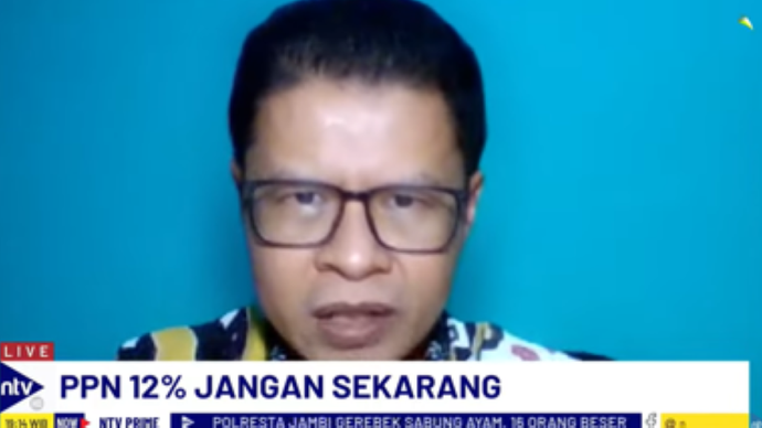 Analis Kebijakan Ekonomi Asosiasi Pengusaha Indonesia (APINDO), Ajib Hamdani dalam Dialog NTV Prime di NusantaraTV/tangkapan layar NTV 