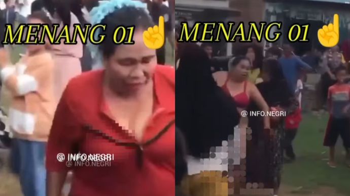 Emak-emak Telanjang Saat Rayakan Kemenangan Pilkada