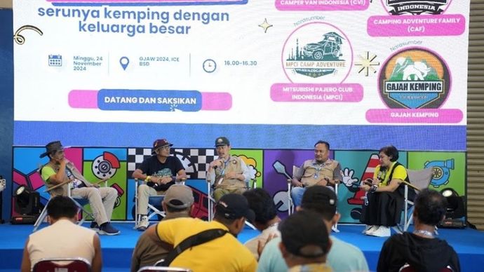 Campervan Show di MUF GJAW 2024 menghadirkan talkshow dengan tema &quot;Serunya Camping dengan Keluarga Besar&quot;. (Foto: Istimewa)