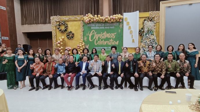 Perayaan Natal Social Gracia Community 2024 di NT Tower, Pulomas Selatan, Kayu Putih, Pulo Gadung, Jakarta Timur (Jaktim), pada Senin, 2 Desember 2024. (Foto: Adiantoro/NTV)