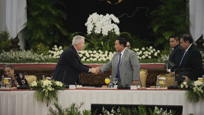 Presiden Prabowo Subianto menghadiri pertemuan US-ASEAN Business Council (US-ABC) yang berlangsung di Istana Negara, Jakarta, Selasa 3 Desember 2024.