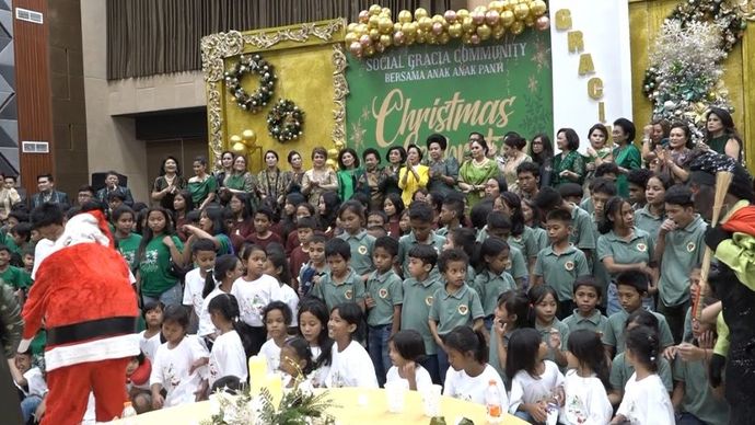 Perayaan Natal Social Gracia Community 2024 di NT Tower, Pulomas Selatan, Kayu Putih, Pulo Gadung, Jakarta Timur (Jaktim), pada Senin, 2 Desember 2024. (Foto: Adiantoro/NTV)