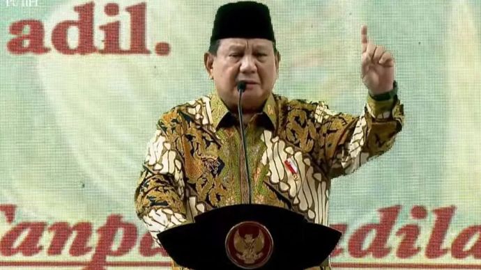 Tangkapan layar - Presiden Prabowo Subianto saat berpidato dalam agenda pembukaan Milad Ke-53 dan Sidang Tanwir PP Muhammadiyah yang digelar di Kupang, Nusa Tenggara Timur, Rabu (4/12/2024). 