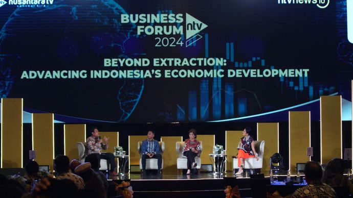 Sesi diskusi panel NTV Business Forum 2024 di Raffles Hotel, Jakarta, Kamis 4 Desember 2024. <b>(Foto: Nusantara TV)</b>