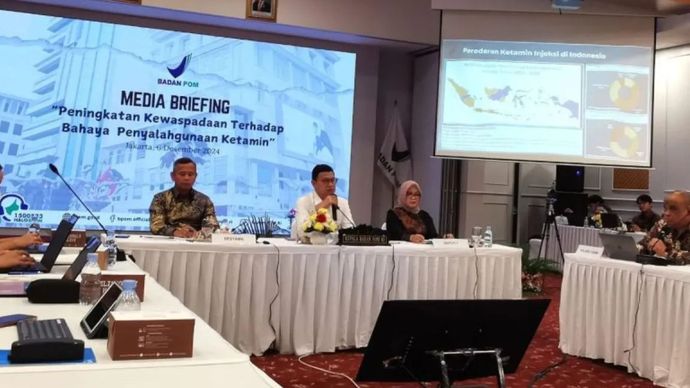 Kepala BPOM Taruna Ikrar, dalam Media Briefing &ldquo;Peningkatan Kewaspadaan Terhadap Bahaya Penyalahgunaan Ketamin&rdquo; Jumat 6 Desember 2024.