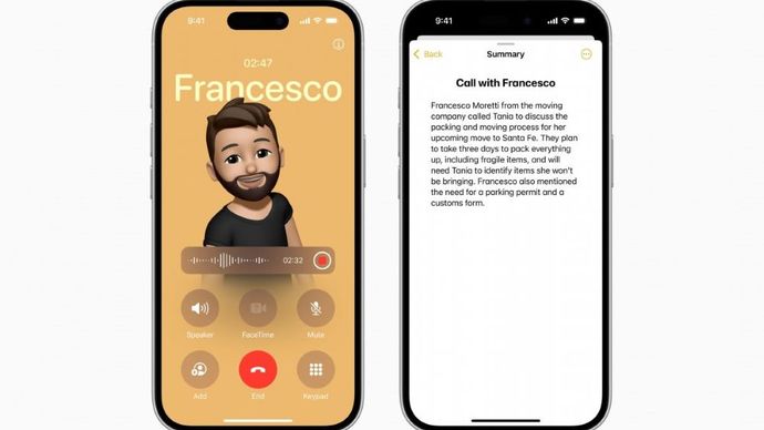 Ringkasan panggilan, fitur Apple Intelligence. (Foto: GSM Arena)