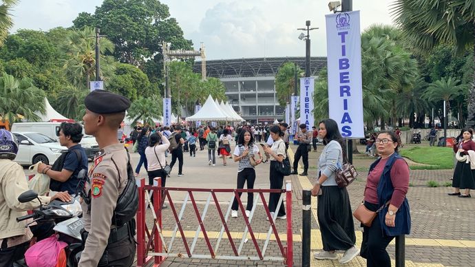 Perayaan natal gereja Tiberias di GBK <b>(Ntvnews.id/Agus Setiawan)</b>