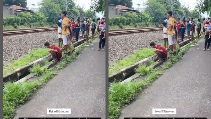 Warga dihantam kereta di Kebon kelapa