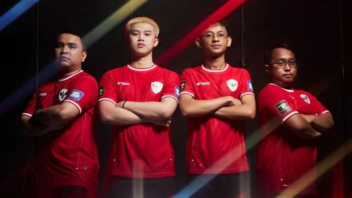 Skuad timnas esport Indonesia di FIFAe World Cup 2024 Arab Saudi.