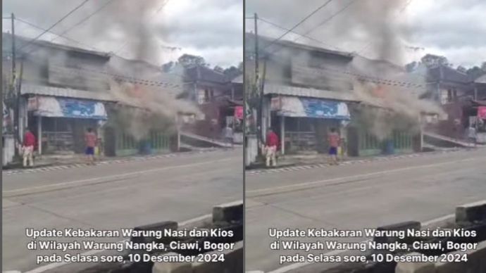 Kebakaran hebat melanda kawasan Warung Nasi dan Kios di Ciawi, Kabupaten Bogor, pada Selasa, 10 Desember 2024 sore.