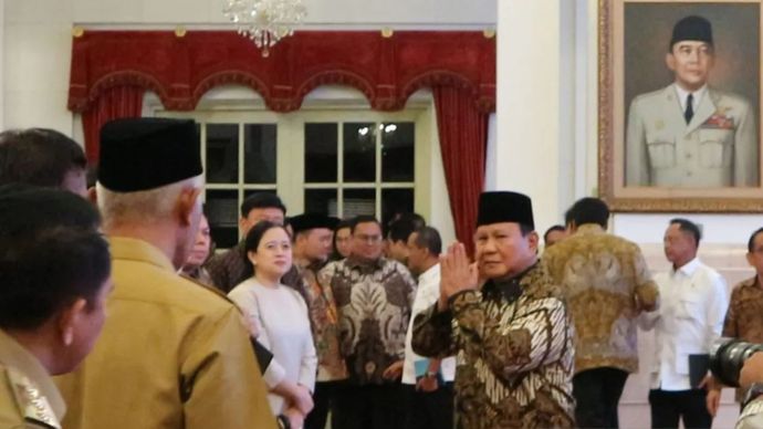 Presiden RI Prabowo Subianto menghadiri acara penyerahan DIPA dan TKD 2025, serta peluncuran katalog elektronik di Istana Negara Jakarta, Selasa (10/12/2024).