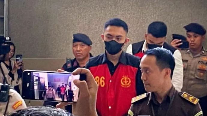 Arsip foto - Terdakwa Mario Dandy Satriyo (20) di Pengadilan Negeri (PN) Jakarta Selatan, Jakarta, Selasa (4/7/2023).