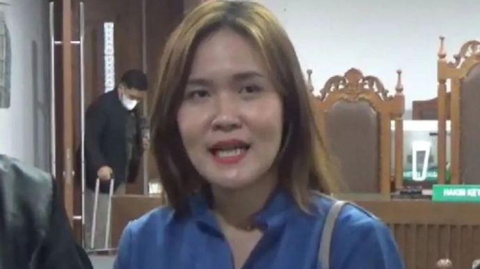 Terpidana kasus pembunuhan berencana Jessica Kumala Wongso memberi keterangan setelah menandatangani berita acara PK di Pengadilan Negeri Jakarta Pusat