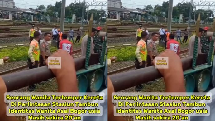 Wanita asal Bogor tertabrak kereta