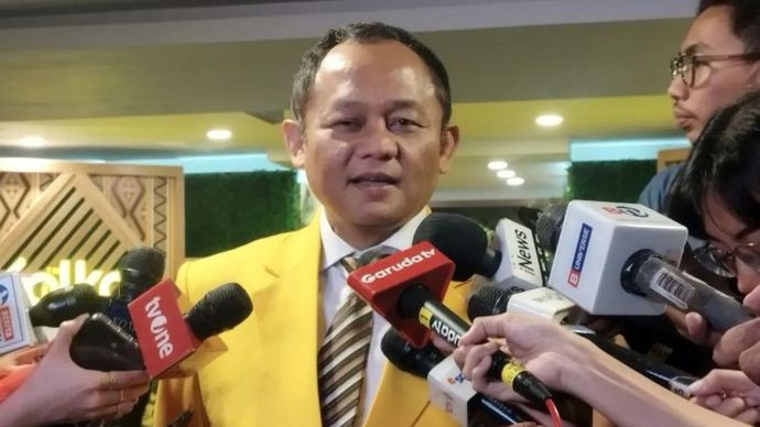 Sekretaris Jenderal Partai Golkar Sarmuji di Sentul International Convention Center, Bogor, Jawa Barat, Kamis (12/12/2024). 