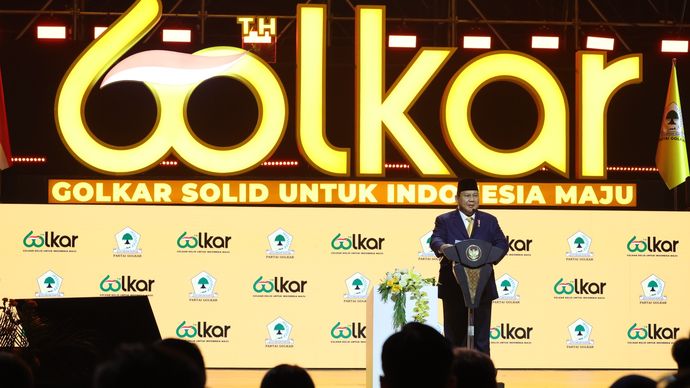 Prabowo di HUT Golkar