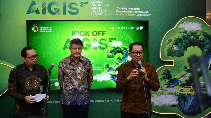 Seremoni Kick-off The 2nd Annual Indonesia Green Industry Summit (AIGIS) 2025 di Kementerian Perindustrian, Rabu (18/12). <b>(Dokumentasi NTVnews.id)</b>