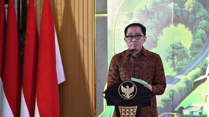 Wakil Menteri Perindustrian Faisol Riza pada seremoni Kick-off The 2nd Annual Indonesia Green Industry Summit (AIGIS) 2025 di Kementerian Perindustrian, Rabu (18/12).