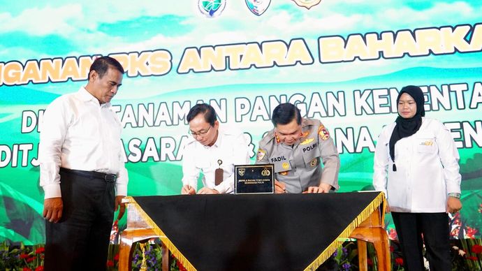 Baharkam Polri memberikan dukungan penuh ke Kementan dalam mengakselerasi program ketahanan pangan/Ist