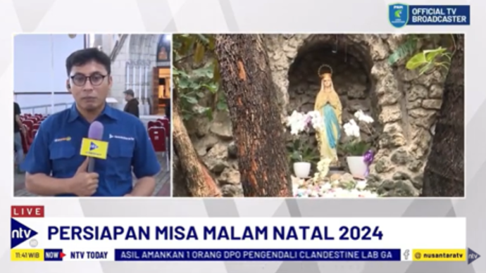 Gereja Katedral Jakarta melakukan persiapan pelaksanaan misa malam Natal 2024