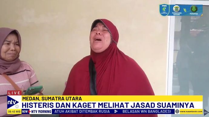 Dumaria Simangunsong, istri dari Budianto Sitepu, tahanan yang Polrestabes Medan yang tewas di dalam sel tahanan.