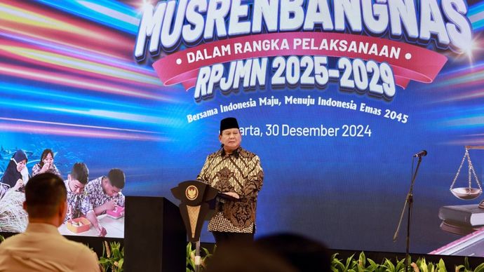 Presiden Prabowo Subianto, di Musyawarah Perencanaan Pembangunan Nasional (Musrembangnas), Senin, 30 Desember 2024.