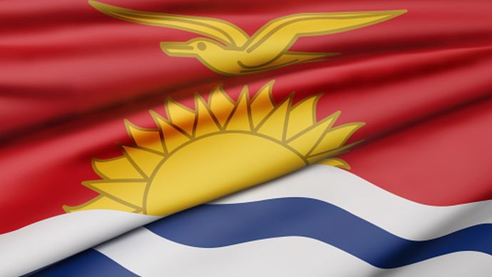 Bendera Republik Kiribati. 