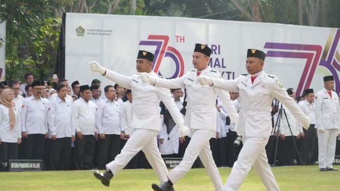 Hari Amal Bakti Kementerian Agama ke-79 mengusung tema &ldquo;Umat Rukun Menuju Indonesia Emas.&rdquo; <b>(DOK)</b>