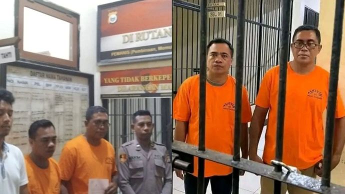 Kadisperindagkop Demisius Onasis Boky, bersama seorang stafnya, Rikson Boky mendekam di Rutan Polres Halbar, Jumat 10 Januari 2025.