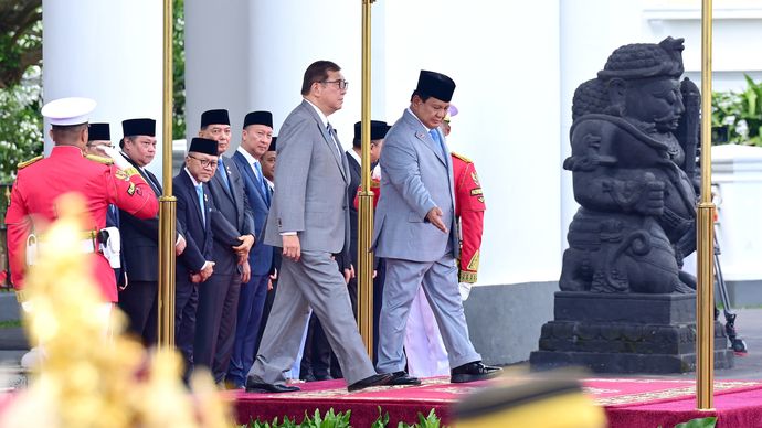 Presiden Prabowo Subianto dan Perdana Menteri (PM) Jepang Ishiba Shigeru di istana Kepresidenan Bogor