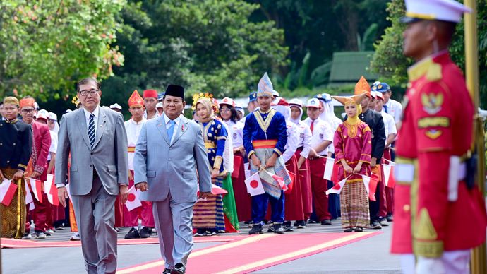 Presiden Prabowo Subianto dan Perdana Menteri (PM) Jepang Ishiba Shigeru di istana Kepresidenan Bogor