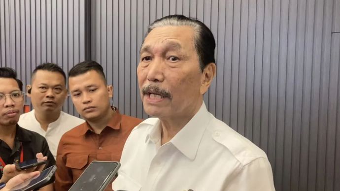 Ketua Dewan Ekonomi Nasional (DEN) Luhut Binsar Pandjaitan saat ditemui dalam kegiatan &lsquo;Semangat Awal Tahun 2025&rsquo;, di Jakarta, Rabu 15 Januari 2025.