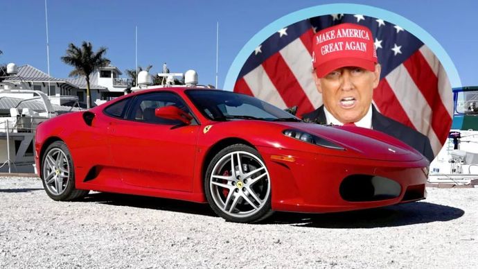 Mobil Ferrari F430 milik Donald Trump bakal dilelang. (Foto: Carscoops) 