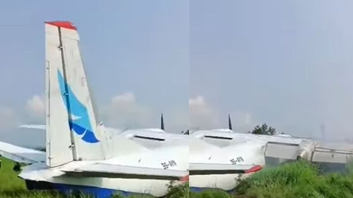 Pesawat Antonov Milik Air Kasai mendarat darurat di Kongo, Afrika.